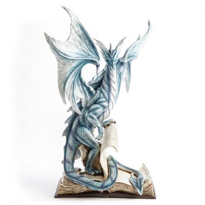 Large Blue Dragon On An Open Ancient Book Figurine- Last One