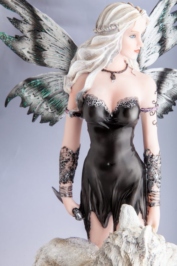 Dreamcatcher Fairy with White Wolf XL