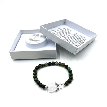 African Turquoise Heart Guardian Angel Bracelet