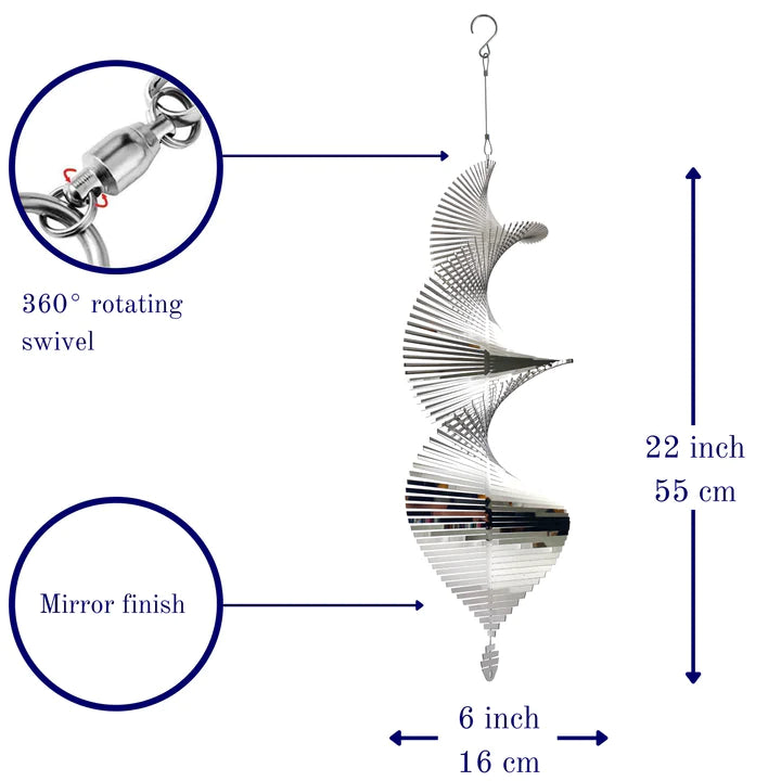 Giant Helix Wind Spinner - Silver