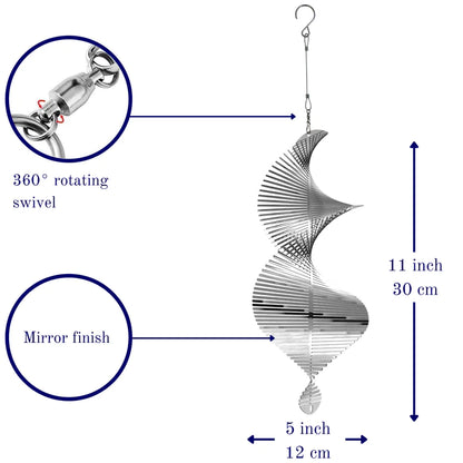 Helix Wind Spinner - Silver