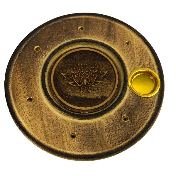 Lotus 10cm Round Incense Burner