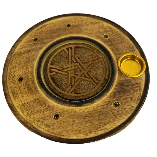 Pentacle 10cm Round Incense Burner