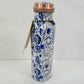 Copper Blue Floral Bottle