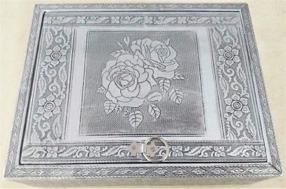 Silver Jewelry Box Rose