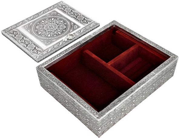 Silver Jewelry Box Rose