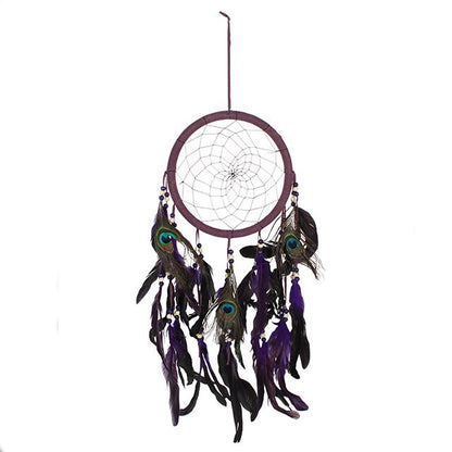 Dreamcatcher Purple Peacock Feather