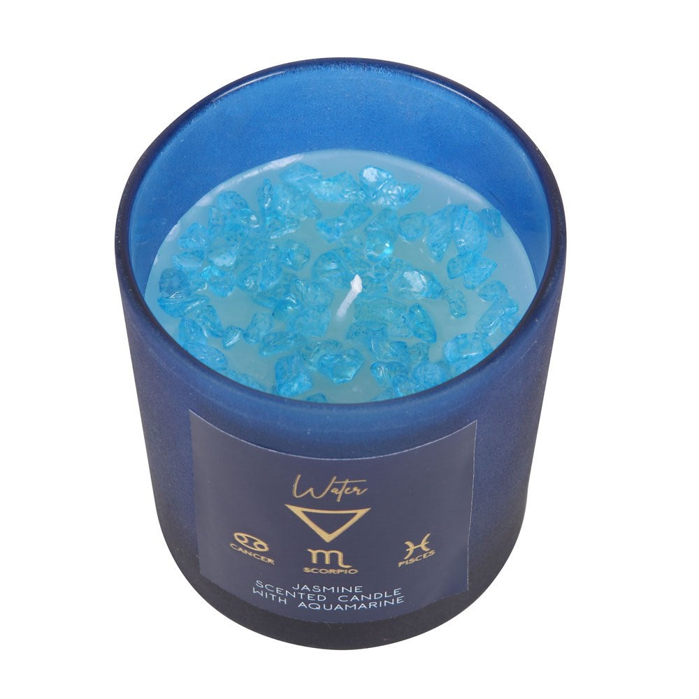Water Element Jasmine Crystal Chip Candle