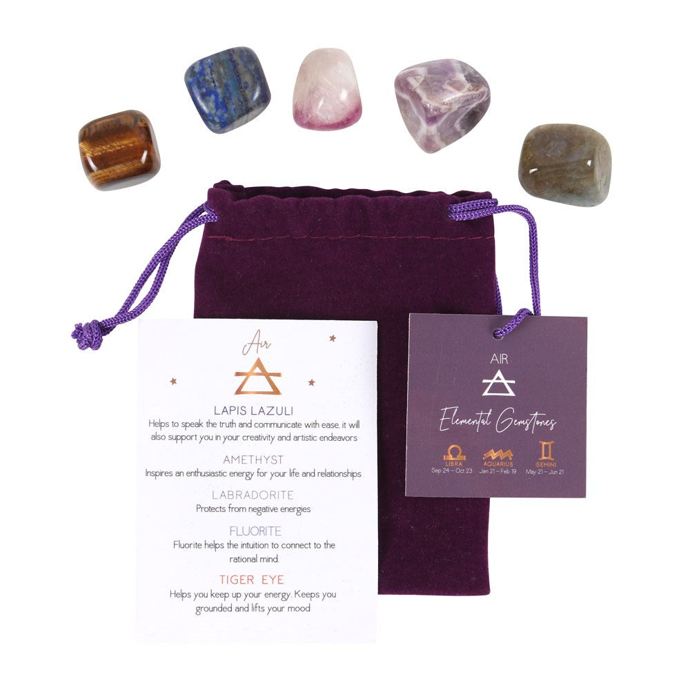 Air Element Zodiac Tumble Stone Set