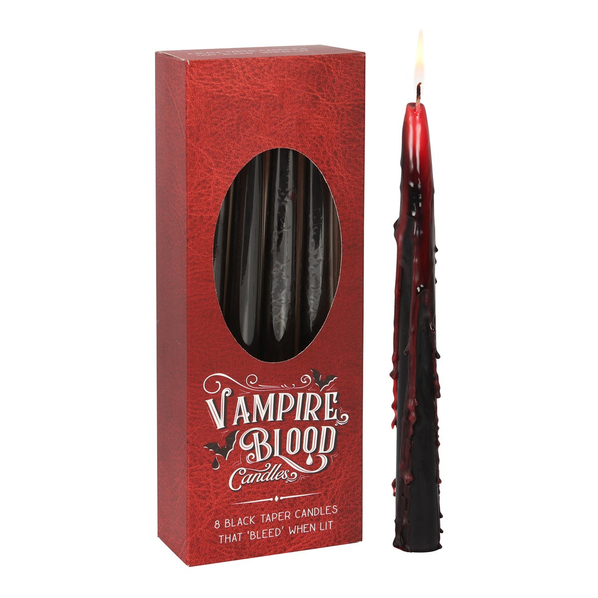 Box of 8 Vampire Blood Taper Candles NEW!