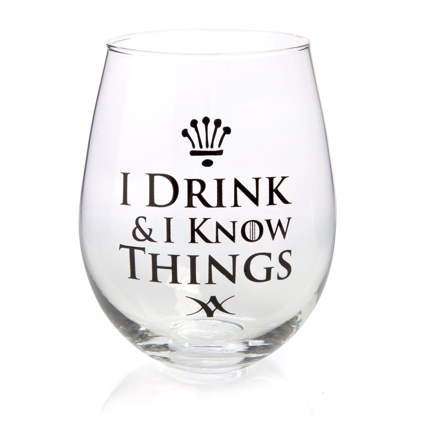 I Drink & I Know Things Stemless Wine Glass