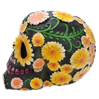 Day of the Dead Skull Head with Daisy Floral Motif