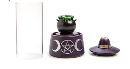 Cauldron Glass Case LED Backflow Incense Burner