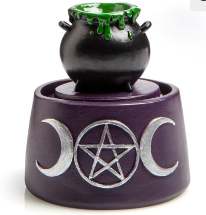 Cauldron Glass Case LED Backflow Incense Burner