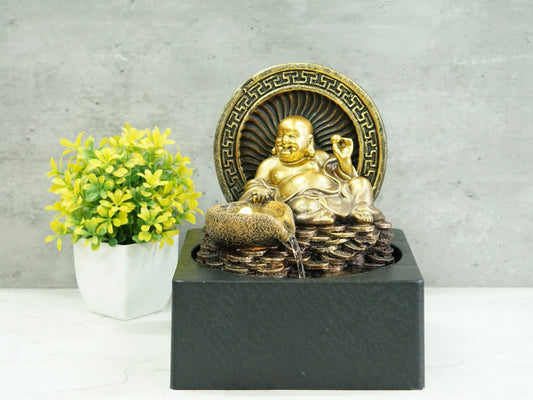 Water Feature Lucky Buddha on Coins