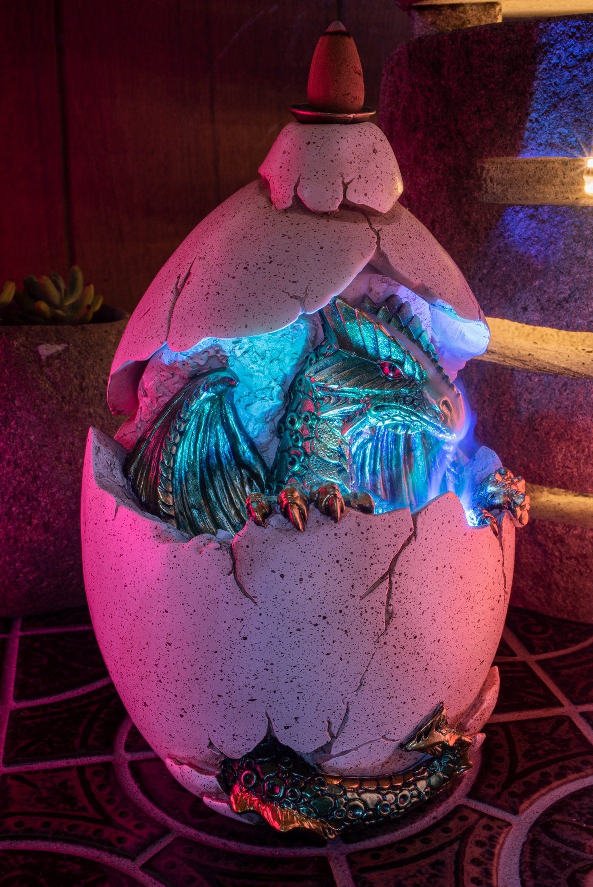 Hatching Dragon Backflow Incense Burner with LED Light