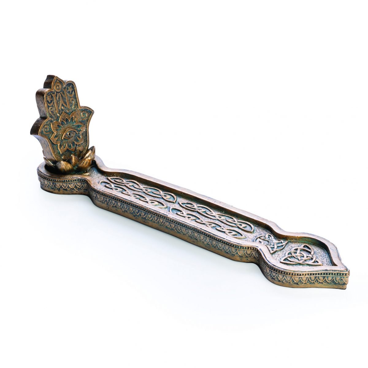 Hamsa Incense Burner Gold