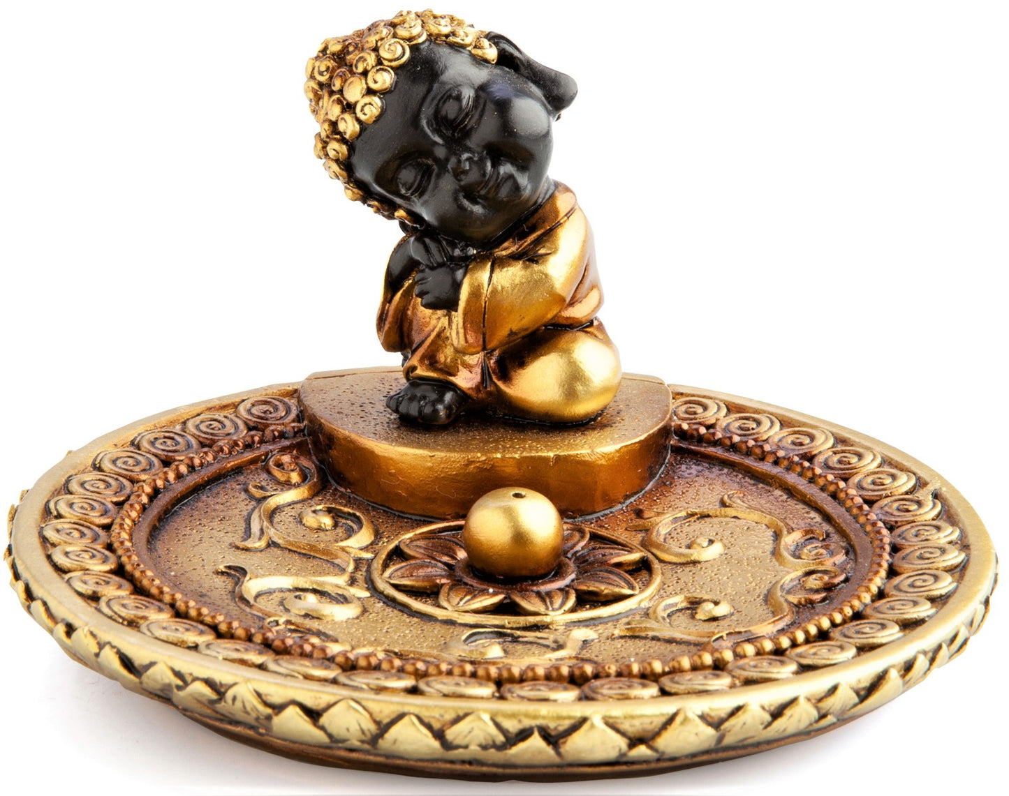 Gold Sleeping Baby Buddha Incense Burner