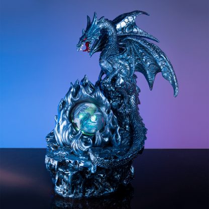 Ice Dragon with Fiery LED Crystal Ball