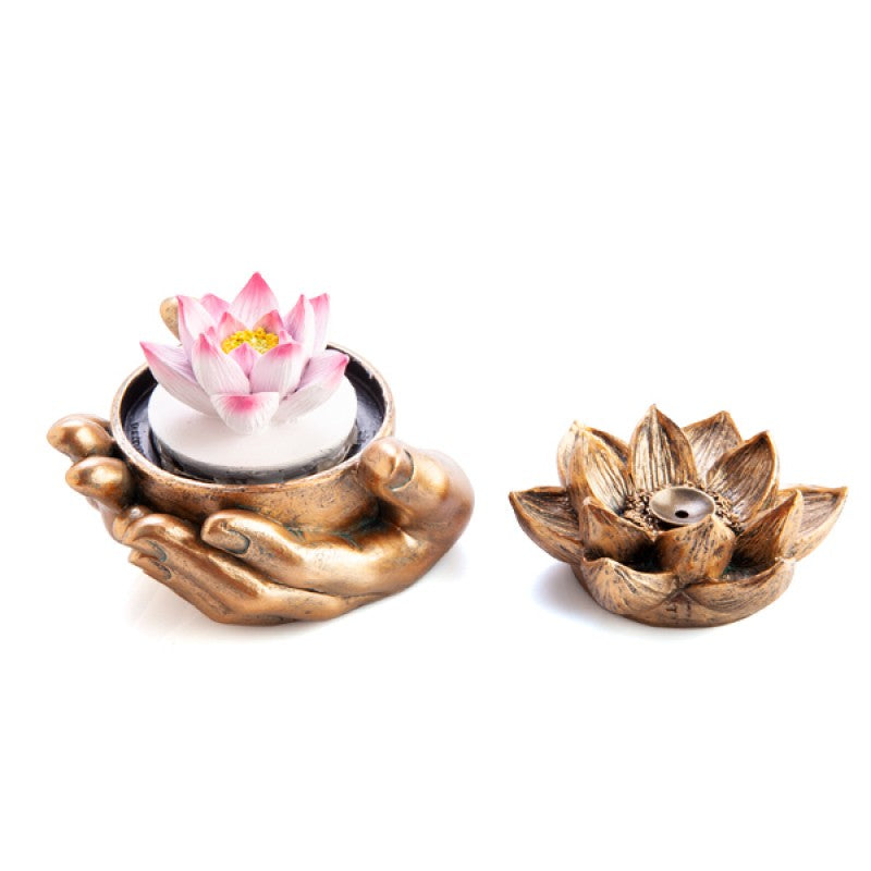 Lotus Glass Case LED Backflow Incense Burner