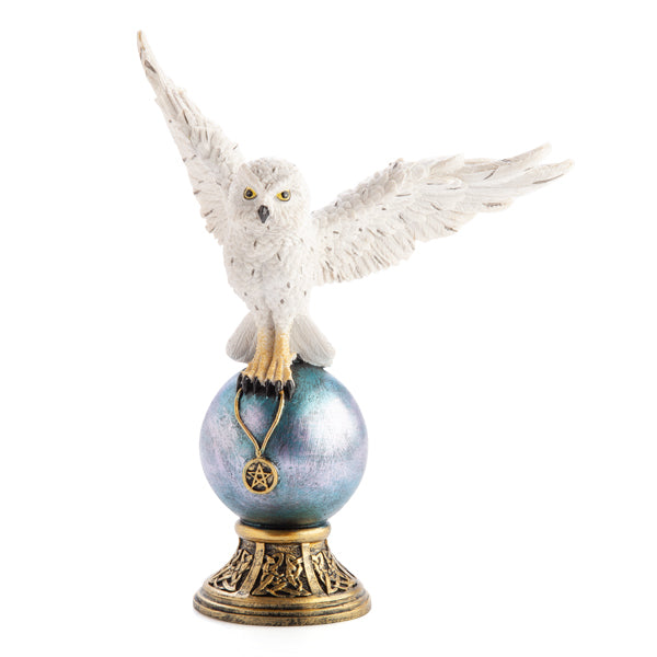 Snowy Owl Crystal Ball Figurine
