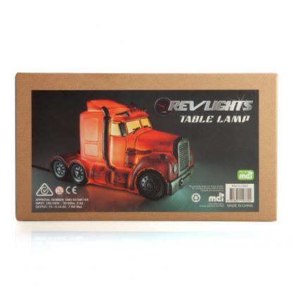 Red Metal Look Truck Table Lamp