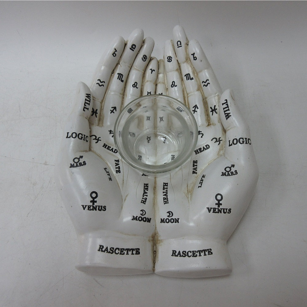 Black Palm Reading hand with Tealight Holder