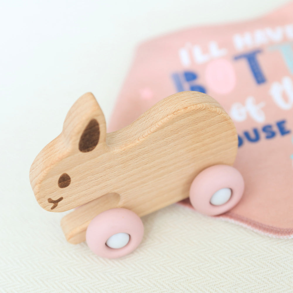 Baby Bunny Beechwood & Silicone Toy