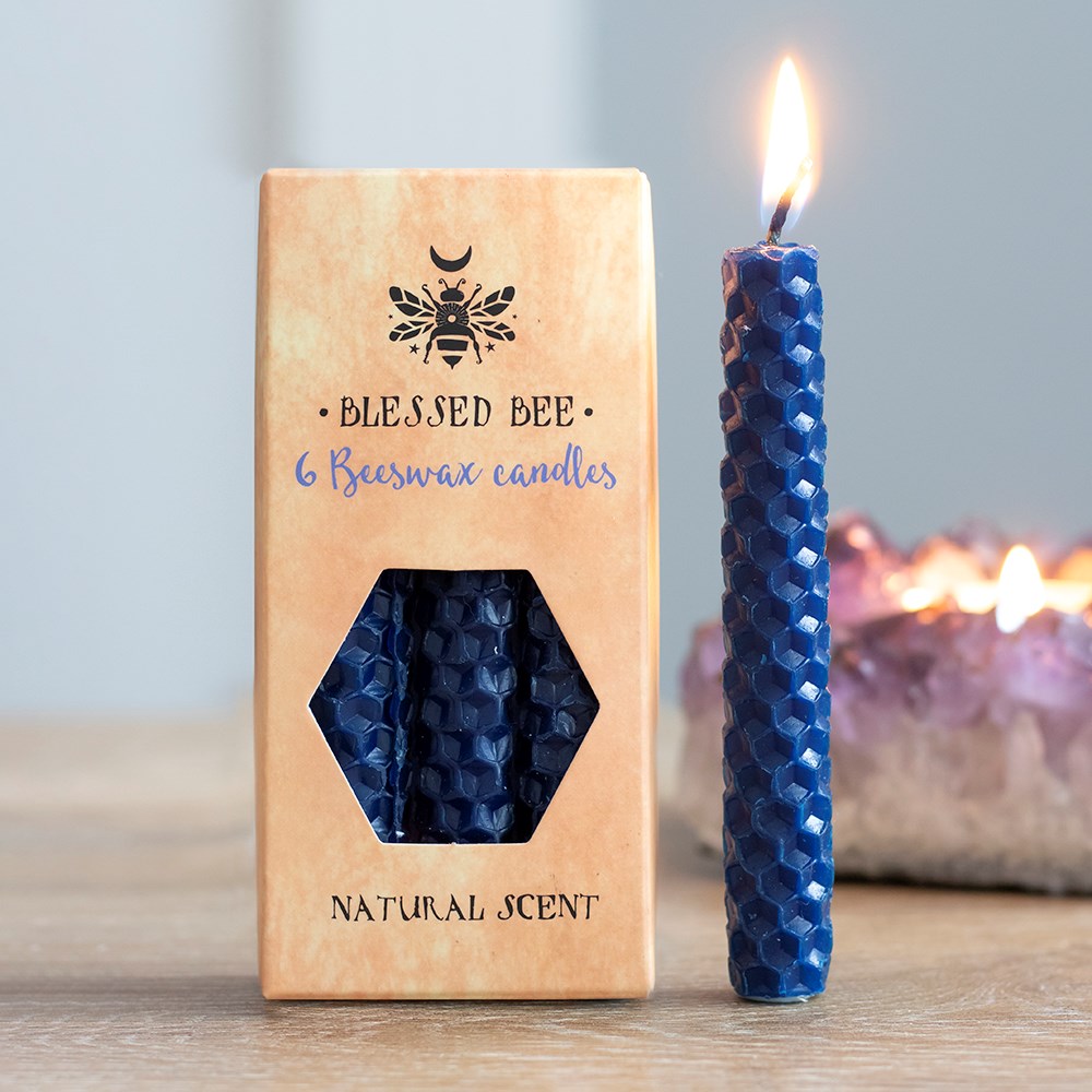 Blue Beeswax Spell Candles