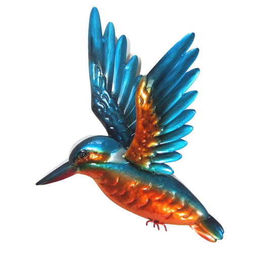 Kingfisher - Wings Up - Metal Wall Hanging