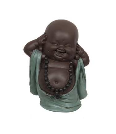 Turquoise Hear/Speak/See Buddha