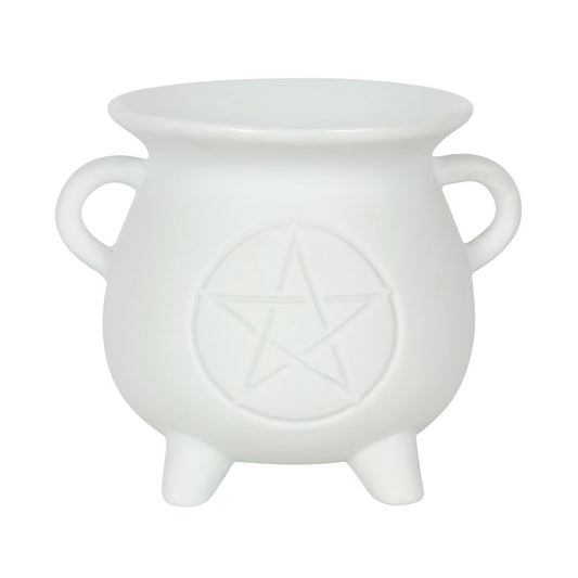 White Pentagram Cauldron Oil Burner NEW!