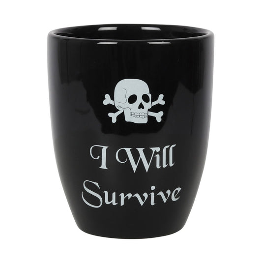 I Will Survive Gothic Ceramic Plant Pot NEW!