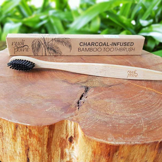 Charcoal-Infused 100% Bio-degradable Bamboo Toothbrush