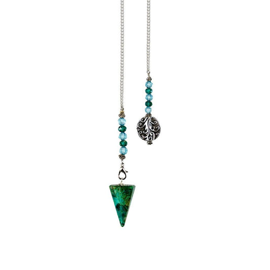 Pendulum Faceted Chrysocolla Tree NEW!