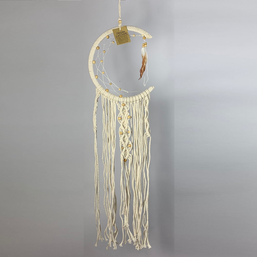 Dreamcatcher Half Moon White Macrame