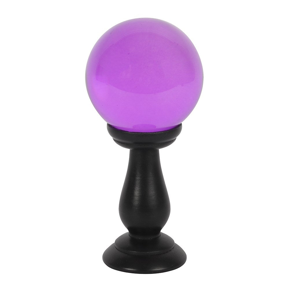 Purple Small Crystal Ball on Wooden Stand